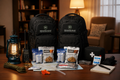 RR 72-Hour Readiness Kit — Couple, two black tactical bags with emergency gear spread