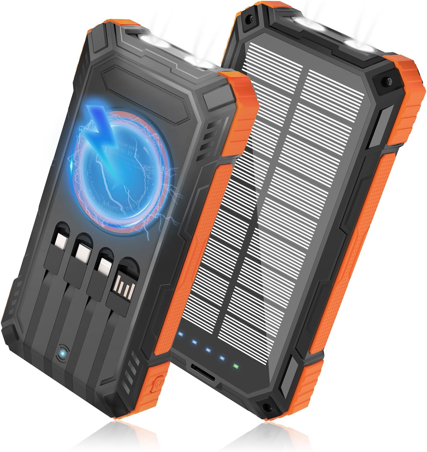 Solar Power Bank / LED Flashlight - 49800mAh - Wireless Portable Charger